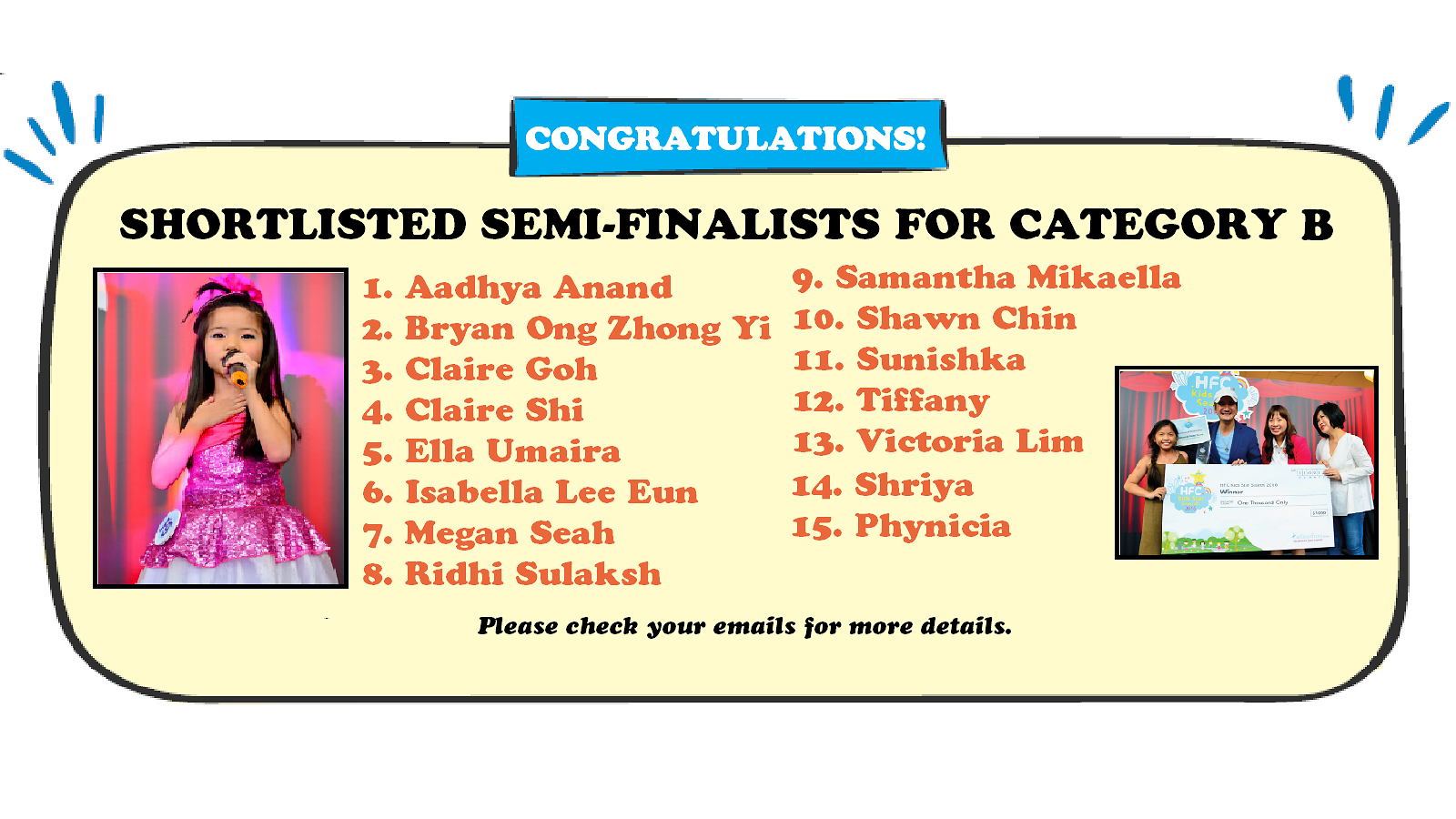 Shortlist participants- cat b