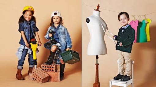 Models Meryl Zhou, 5, Keira Marie Mackendrick, 5 & Enzo Baudez, 4.